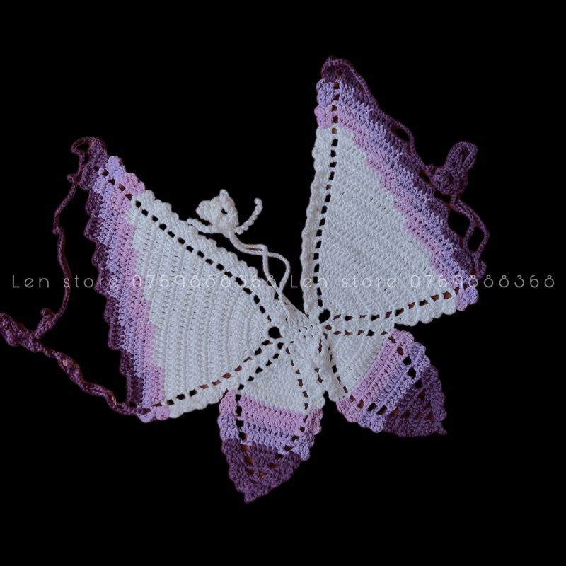 Áo yếm cột dây hình bướm mùa hè bằng 100% len cotton mềm mại - Phụ kiện thời trang handmade