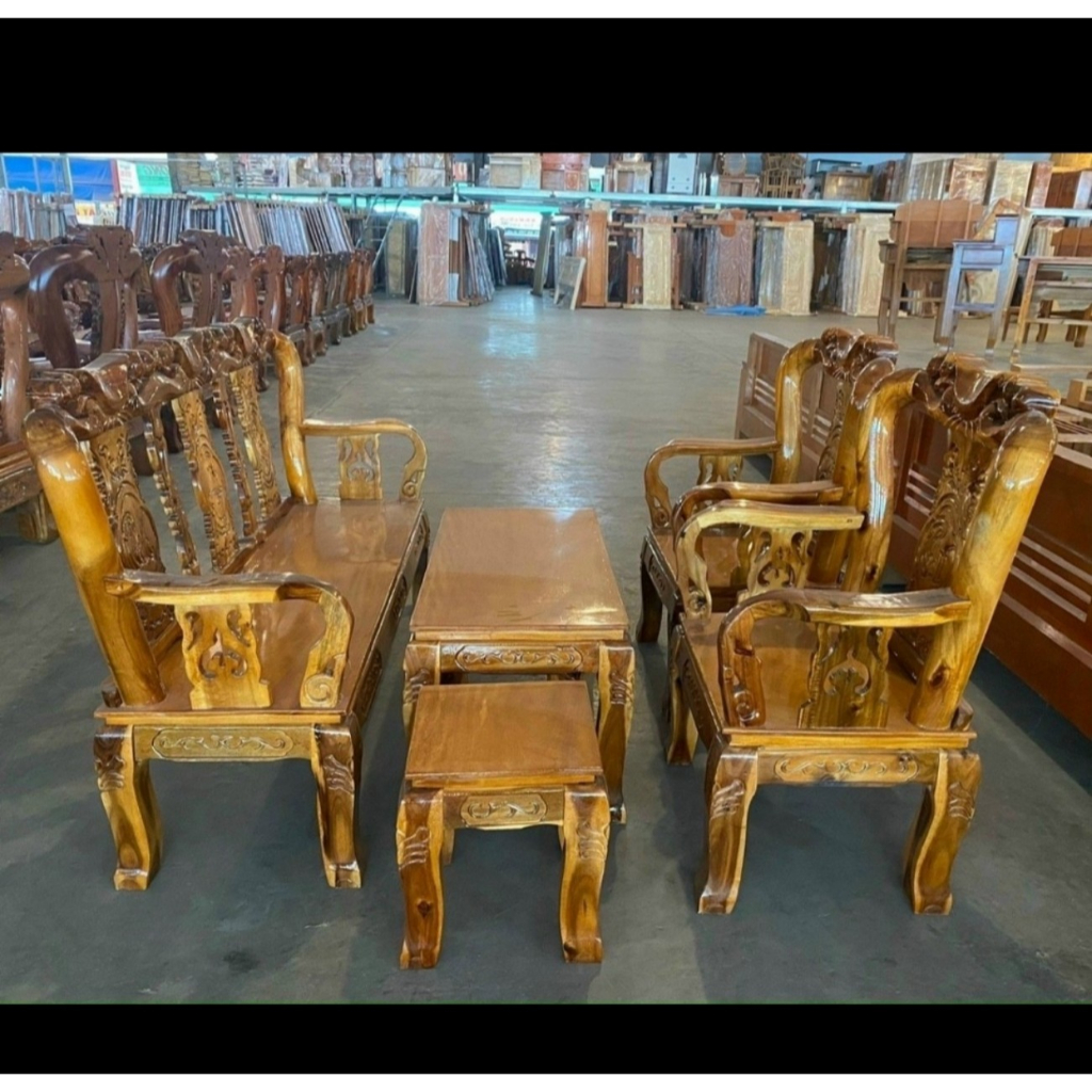 BỘ SALON TRUYỆN TAY 8 -BỘ BÀN GHẾ TRÀM TAY THƯỜNG (FREESHIP 70 Km )