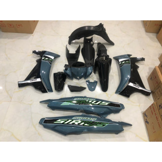 Bộ dàn áo sirius màu xi măng phối đen, đi ốp đuầ si pha to, dè trước si zin, dán sẵn tem hàng 1/1.