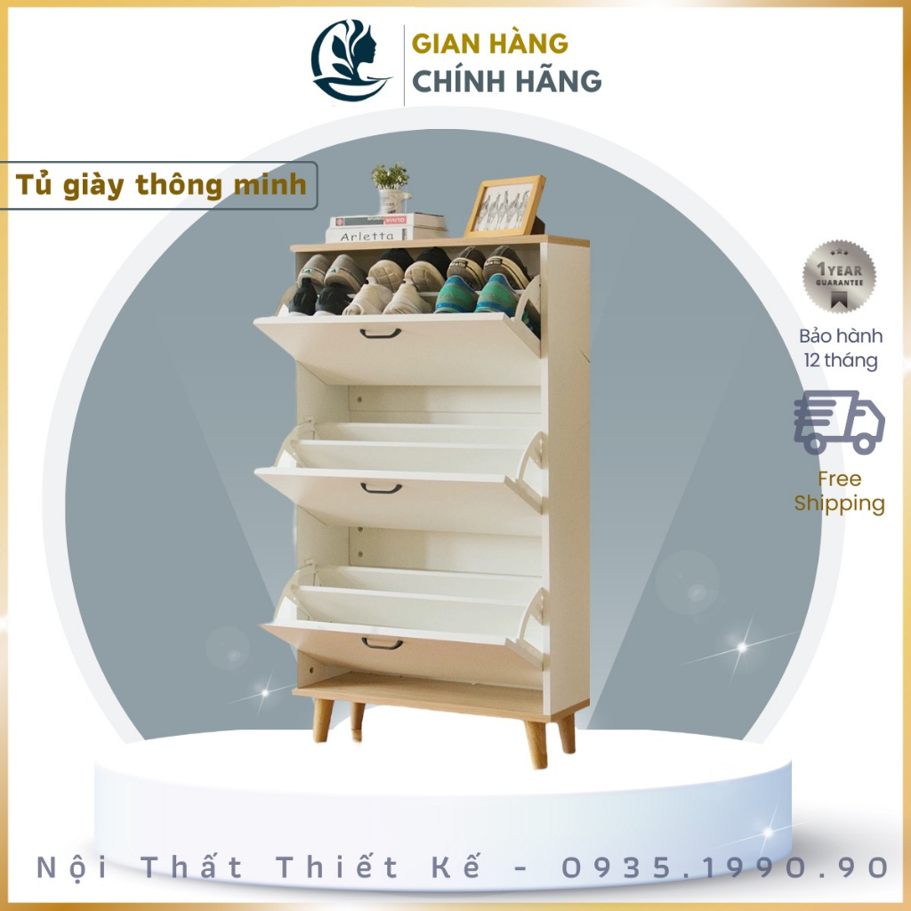 Tủ để giày Goodluck đã lắp làm tủ giày siêu mỏng sức chứa lớn FreeshipHCM GLTG04