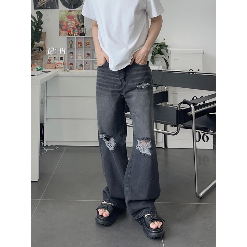Quần rách gối nam unisex