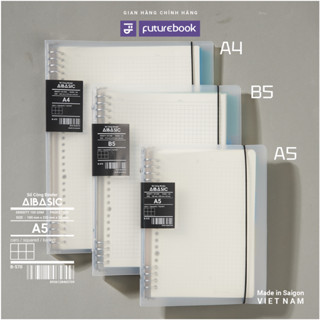 Sổ Còng Binder 8 Chấu Aibasic A5 B5 A4, Kèm Ruột Giấy Refill Caro/Kẻ Ngang, Làm Sổ Tay Planner FUTUREBOOK