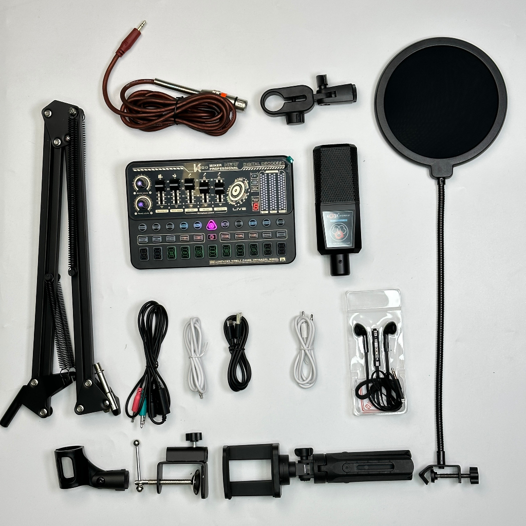 [Xã Kho] Combo karaoke thu âm livestream idol cctalk bigo tiktok Sound Card K500 Và Micro ALC280 cao