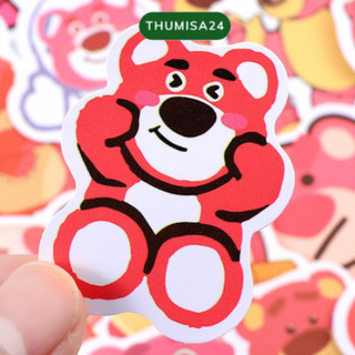 Hình dán gấu dâu lotso, sticker dán điện thoại, nón bảo hiểm, bàn học, hộp cơm,...