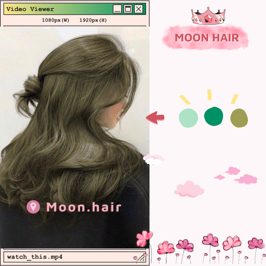 Thuốc nhuộm tóc Xám Rêu | Tặng Oxy, vitaminE, bao tay, mũ trùm | Xanh Lá