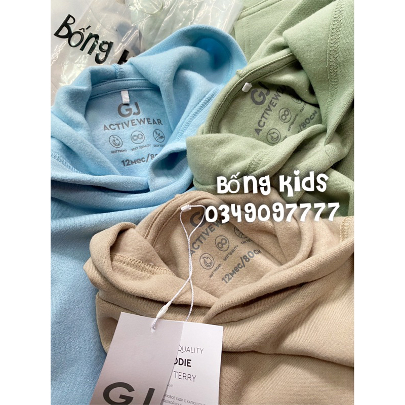 Bộ Nỉ Hoodie Bé Trai & Bé Gái Thêu Túi GÊ