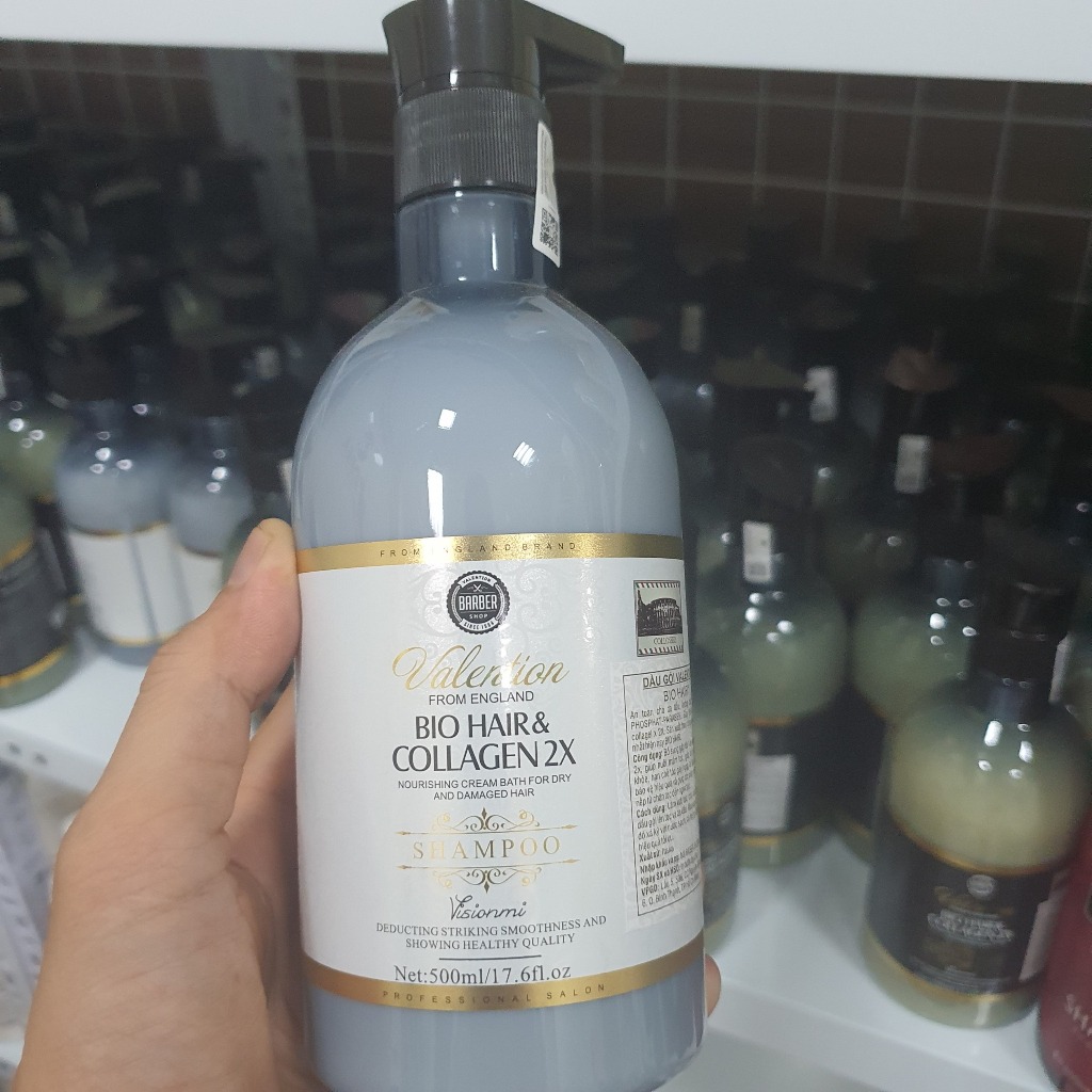 Cặp Dầu Gội Xả Valention Bio Hair & Collagen 500ml - 800ml Hương Nước Hoa Phục Hồi Dưỡng Tóc Suôn Mượt | ovychee_vietnam