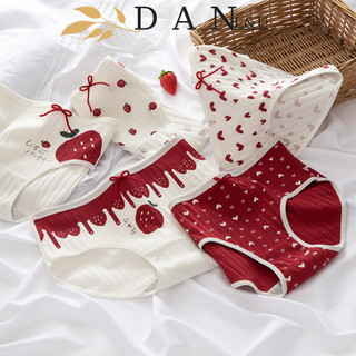 Quần Lót Nữ Cotton Cao Cấp Họa Tiết Dâu Tây Dễ Thương Kháng Khuẩn DAN L&U Q02