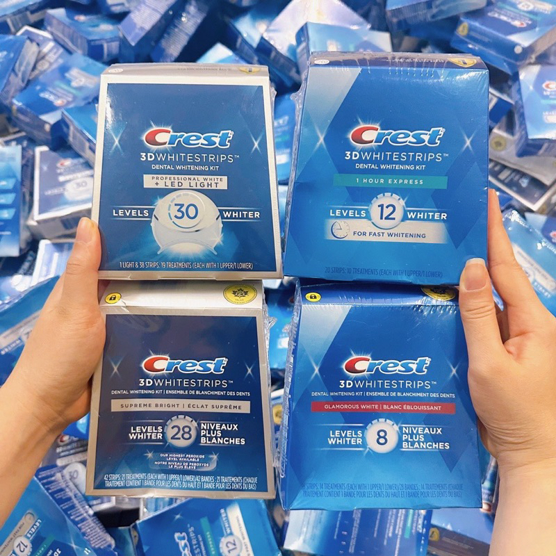 🆘 HỎA TỐC SG 24/24 Miếng Dán Làm Trắng Răng Crest 3D White Professional Effects Levels 8, 12, 28 Chính Hãng