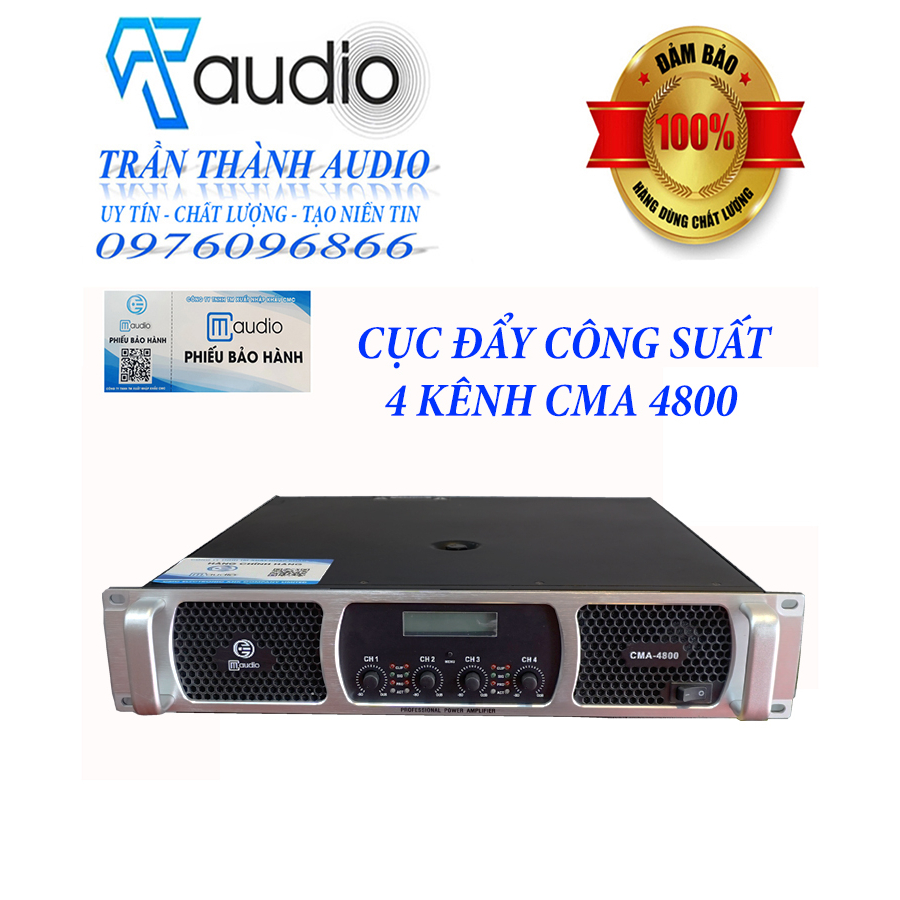 Cục đẩy công suất 4 kênh CM AUdio CMA 4800 64 sò lớn nhập khẩu 2023 bảo hành 24 tháng tặng kèm jac canon