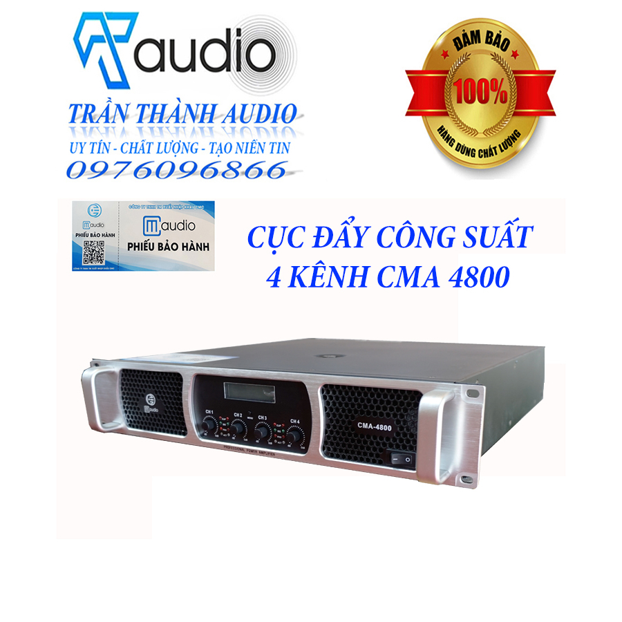 Cục đẩy công suất 4 kênh CM AUdio CMA 4800 64 sò lớn nhập khẩu 2023 bảo hành 24 tháng tặng kèm jac canon