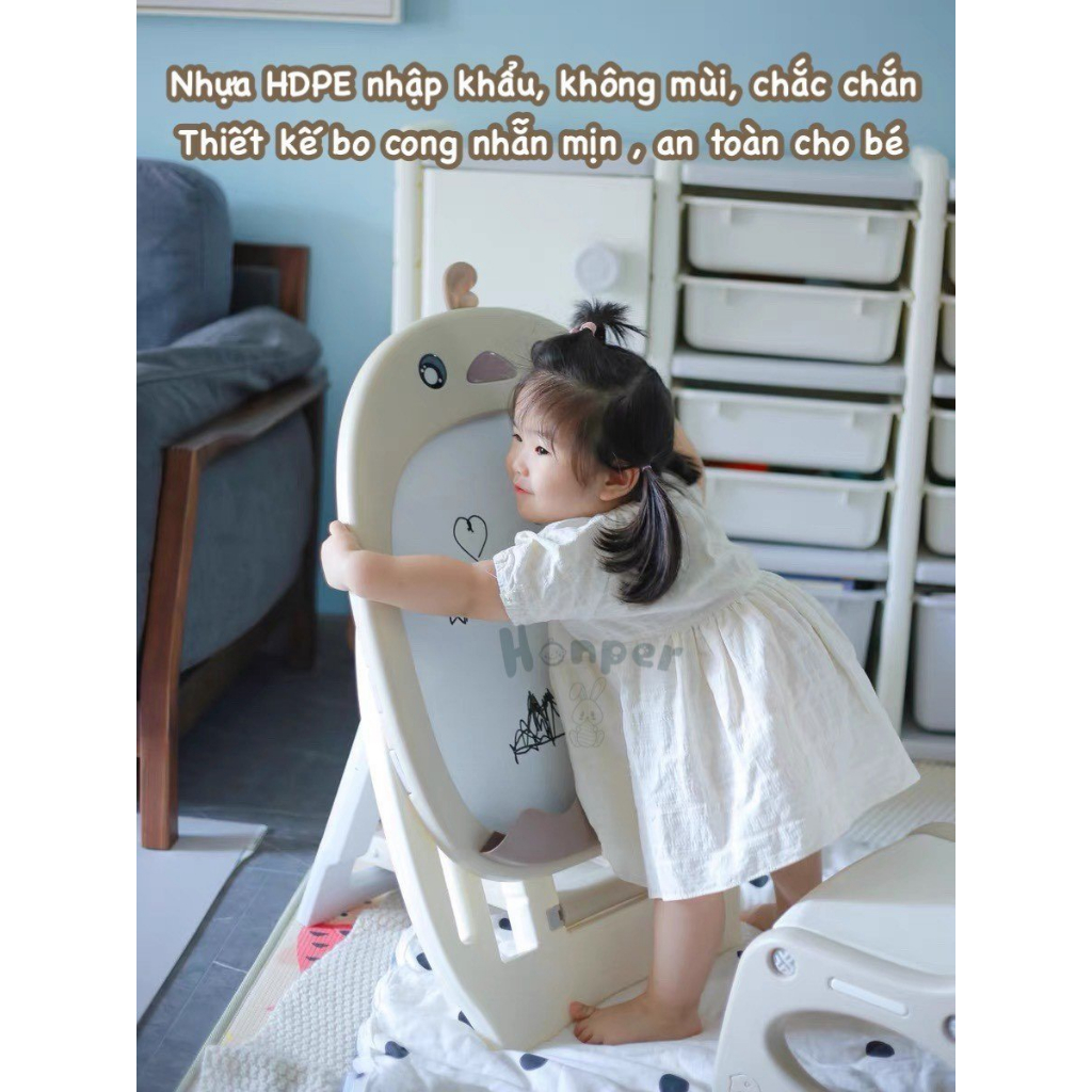 Bảng vẽ kèm ghế cao cấp chính hãng Honper HP625, tặng kèm bộ số nam châm, bút màu, bảng xoá