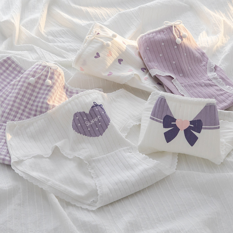 Quần Lót Nữ Cotton Cao Cấp Họa Tiết Nơ Xinh Đáng Yêu Co Dãn 4 Chiều DORIS Q04