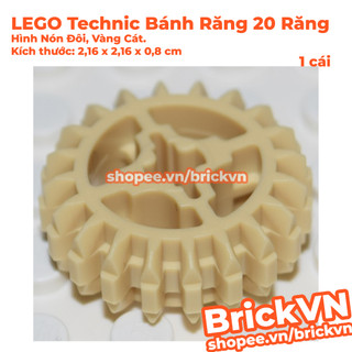 [1 Cái] LEGO Technic Bánh Răng 20 Răng Hình Nón Đôi, Màu Vàng Cát ID 6346517 18575