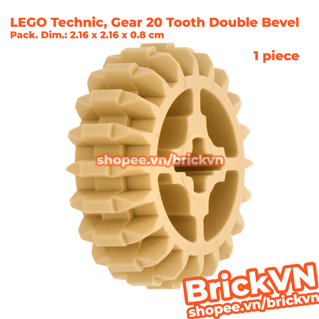 LEGO Technic Bánh Răng 20 Răng Hình Nón Đôi, Màu Vàng Cát ID 6346517 18575