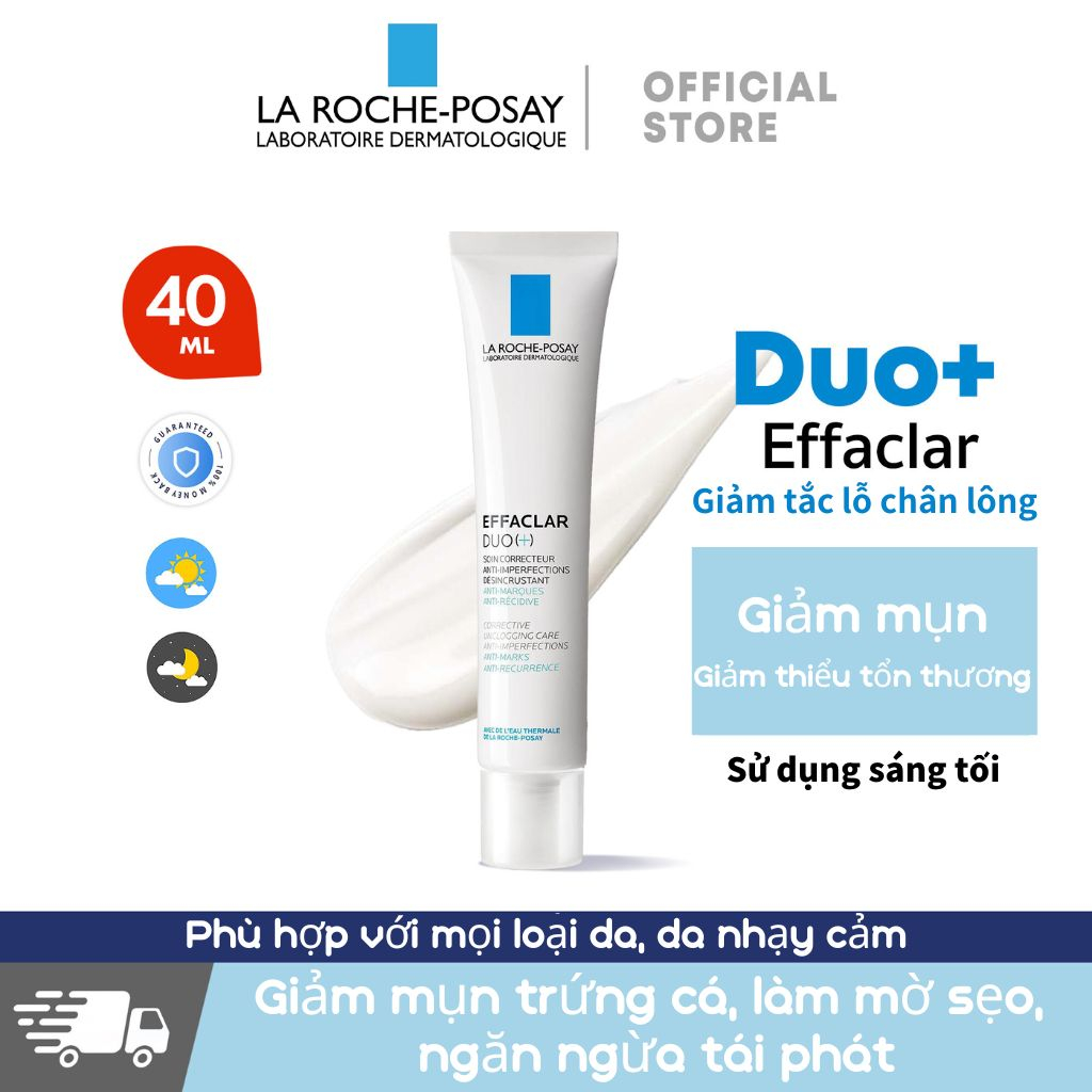 Kem dưỡng giảm mụn, ngăn ngừa vết thâm và ngăn mụn tái phát La Roche-Posay Effaclar Duo+ 40ml