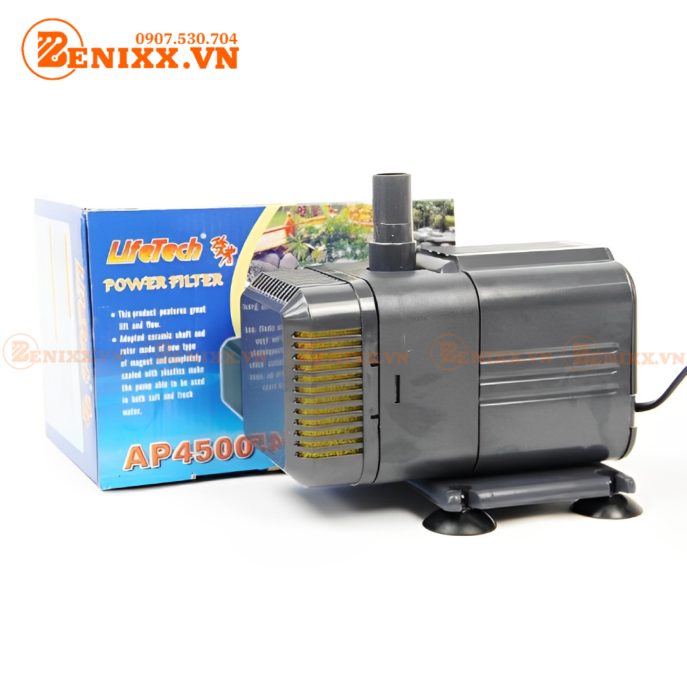 Máy Bơm Chìm Bể Cá Mini 50W Lifetech AP - 4500 lưu lượng 2600 L/H AP4500 siêu êm mạnh mẽ, bơm bể cả cảnh, thủy canh
