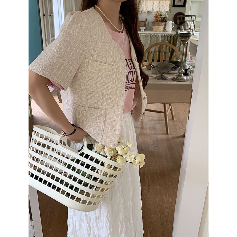 Áo dạ tweed ngắn tay cúc ngọc- Retrostyle - Aodatweed2971_P5K10