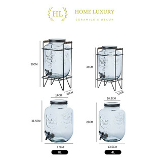 Bình Thủy tinh đựng nước có vòi cao cấp