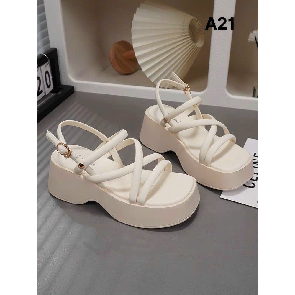 Dép Sandanl Nữ Quai Mảnh Đan Chéo, Sandanl Nữ Đế Cao 5cm Hàng Cao Cấp