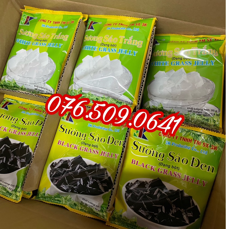 Sương sáo trắng dầu chuối 3K gói 50gr