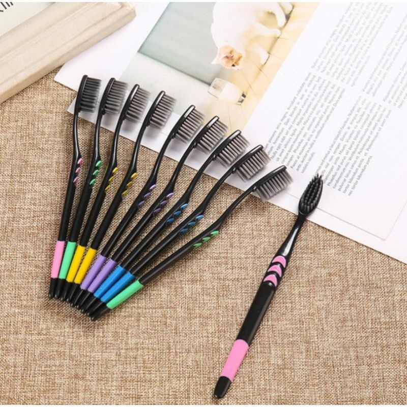 Bàn Chải Đánh Răng Set 10 Chiếc, Bàn Chải Than Tre Hoạt Tính Lông Mềm Mịn Bàn Chải Đánh Răng Người Lớn SP41232814