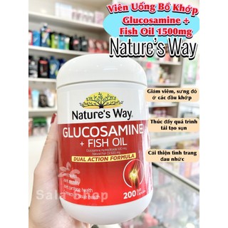 Viên uống hỗ trợ xương khớp nature's way glucosamine + fish oil hộp 200 viên nang