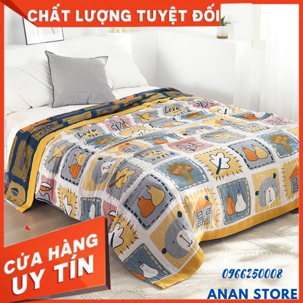 Chăn Cotton Organic 5 Lớp Mềm Mịn Thoáng Mát_Chăn Điều Hoà 4 Mùa Cho Mọi Nhà