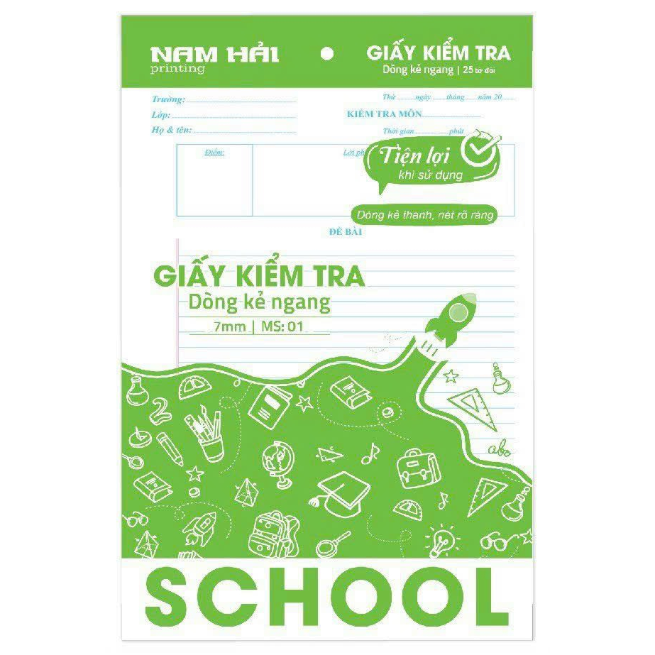 Giấy kiểm tra dòng kẻ ôly / Kẻ ngang các loại dành cho học sinh Thảo Phương