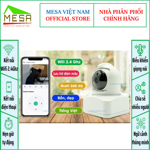 Camera thông minh Wifi Icat 1080P Xoay 360 Độ, Theo Dõi Chuyển Động, Đàm Thoại 2 Chiều - Hàng Chính Hãng, Bảo Hành 2 Năm