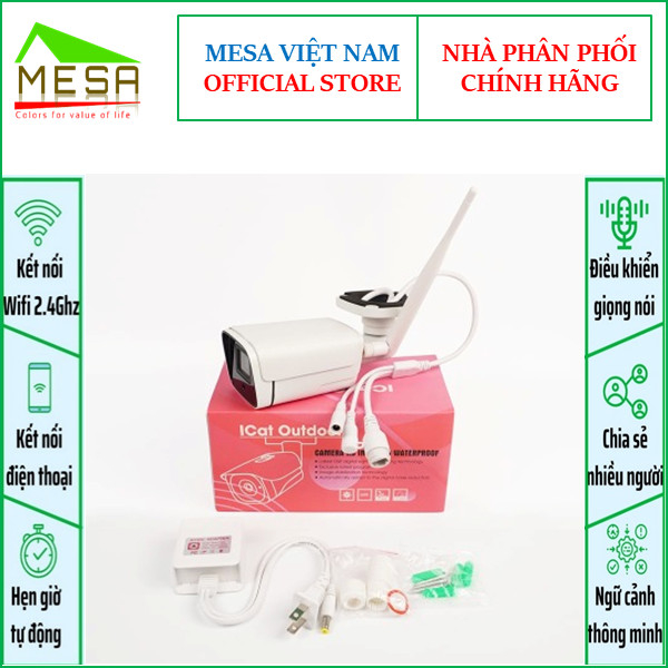 Camera thông minh Wifi Icat 1080P Xoay 360 Độ, Theo Dõi Chuyển Động, Đàm Thoại 2 Chiều - Hàng Chính Hãng, Bảo Hành 2 Năm