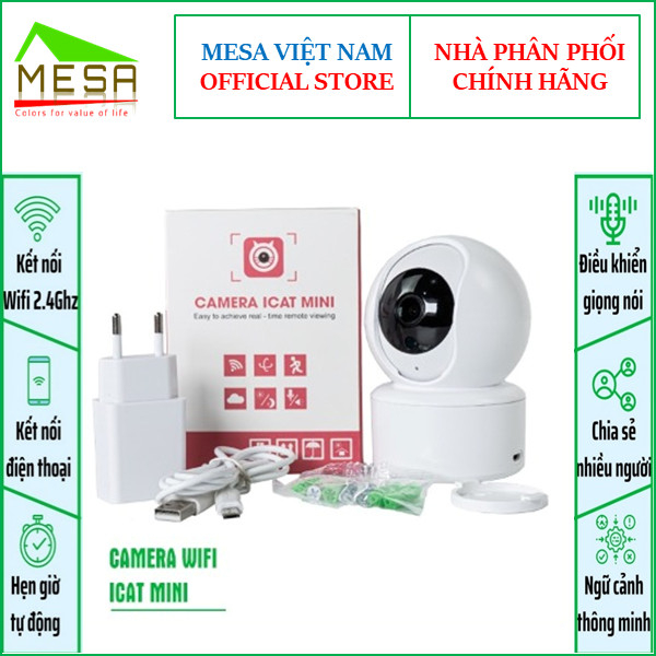 Camera thông minh Wifi Icat 1080P Xoay 360 Độ, Theo Dõi Chuyển Động, Đàm Thoại 2 Chiều - Hàng Chính Hãng, Bảo Hành 2 Năm