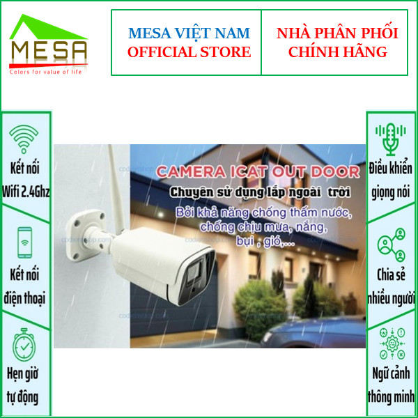 Camera thông minh Wifi Icat 1080P Xoay 360 Độ, Theo Dõi Chuyển Động, Đàm Thoại 2 Chiều - Hàng Chính Hãng, Bảo Hành 2 Năm