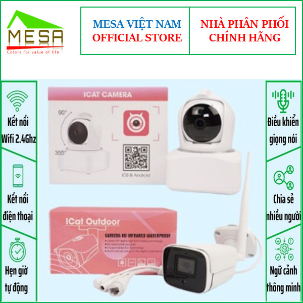 Camera thông minh Wifi Icat 1080P Xoay 360 Độ, Theo Dõi Chuyển Động, Đàm Thoại 2 Chiều - Hàng Chính Hãng, Bảo Hành 2 Năm