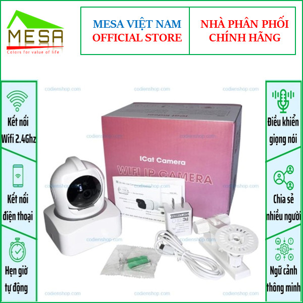Camera thông minh Wifi Icat 1080P Xoay 360 Độ, Theo Dõi Chuyển Động, Đàm Thoại 2 Chiều - Hàng Chính Hãng, Bảo Hành 2 Năm