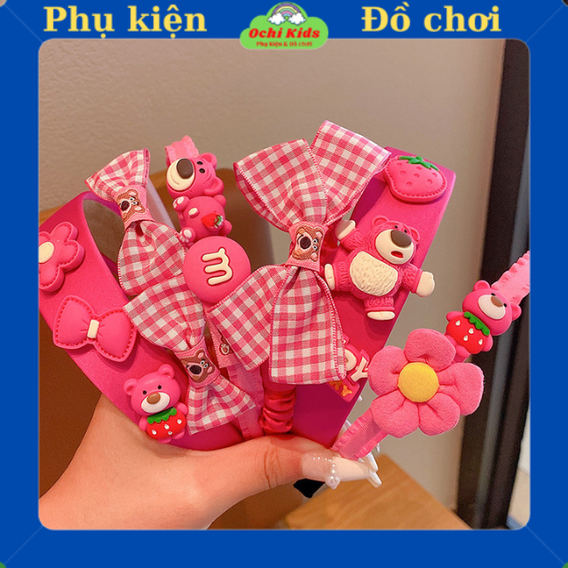 Combo set 3 xước tóc tiểu thư, bờm tóc gấu dâu, xược tóc kiểu mới sành điệu cho bé