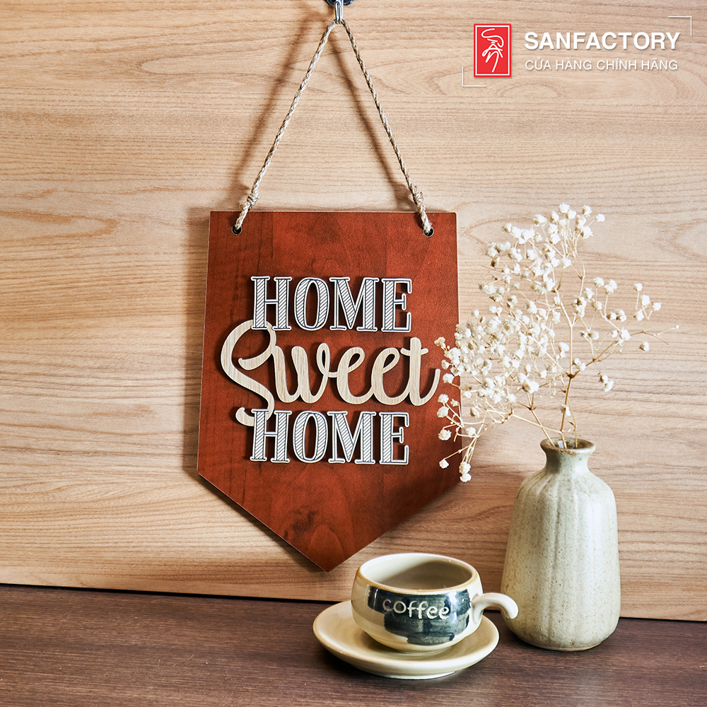 Bảng gỗ treo tường decor trang trí "Home Sweet Home"