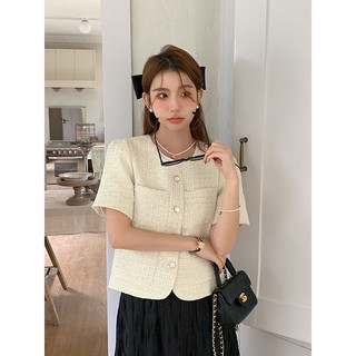 Áo dạ tweed ngắn tay cúc ngọc- 247store.vn - aodatweed2971_p5k10