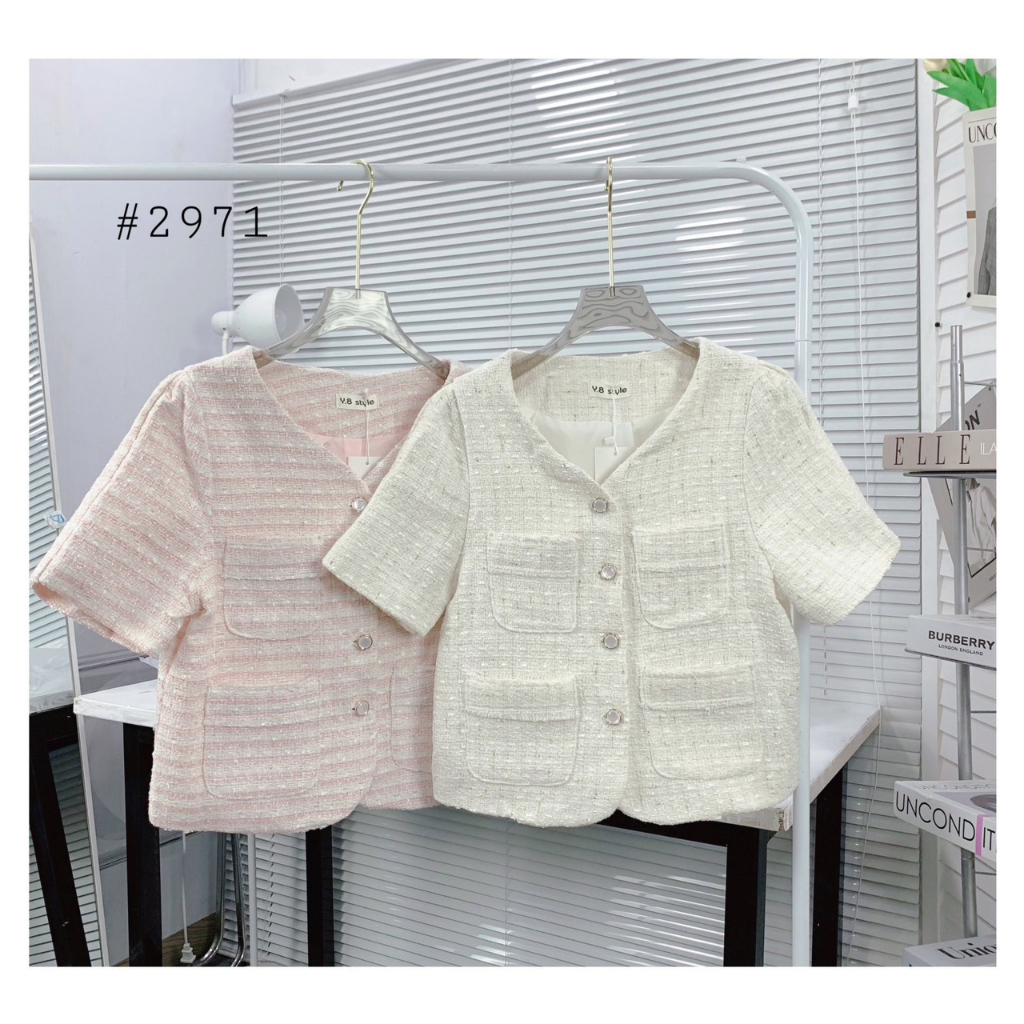 Áo dạ tweed ngắn tay cúc ngọc- 247store.vn - Aodatweed2971_P5K10