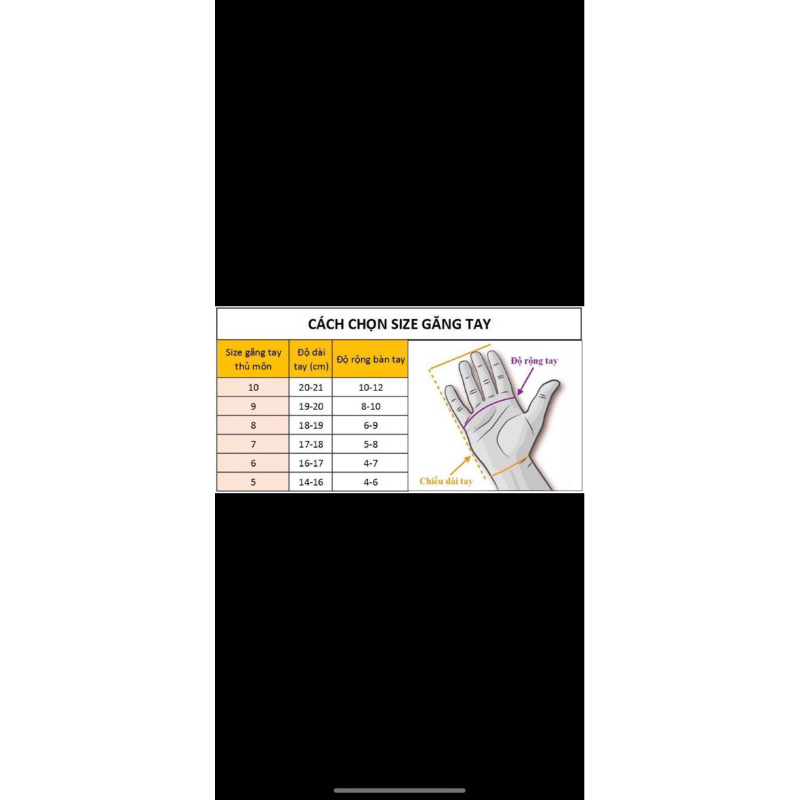 Găng tay thủ môn Dính Bóng size 5,6,7,8,9,10 Găng tay đá banh