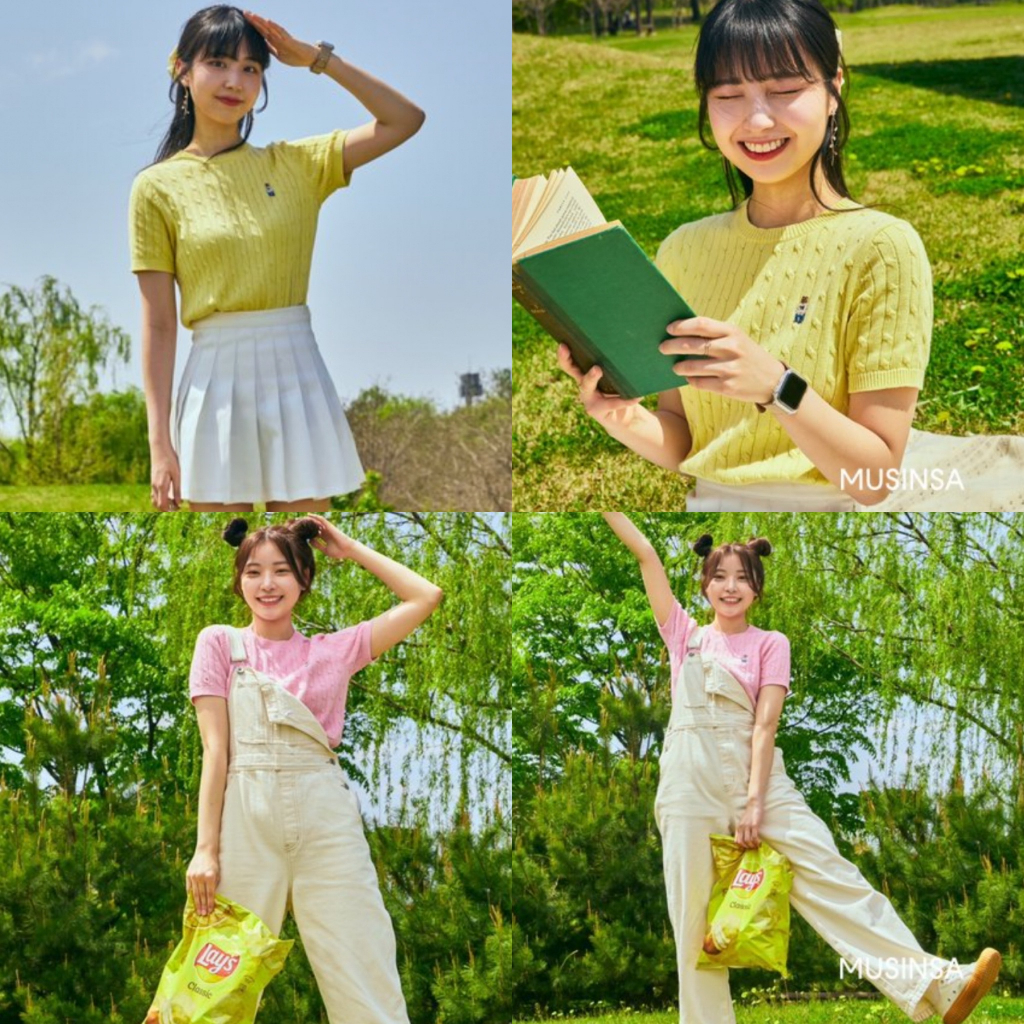 Áo len WHO.A.U Steve Cable Crop Short Sleeve Sweater