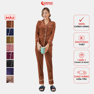  Đồ Bộ Nữ CARDINA Pijama Chất Nhung Tăm Cao Cấp Kiểu Dáng Thanh Lịch Sang Trọng 1Pi21 