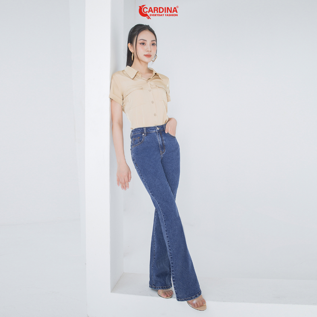 Quần Jeans Nữ 𝐂𝐀𝐑𝐃𝐈𝐍𝐀 Cao Cấp Dáng Cạp Cao Ống Vẩy Tôn Vóc Dáng Trẻ Trung 3QF21