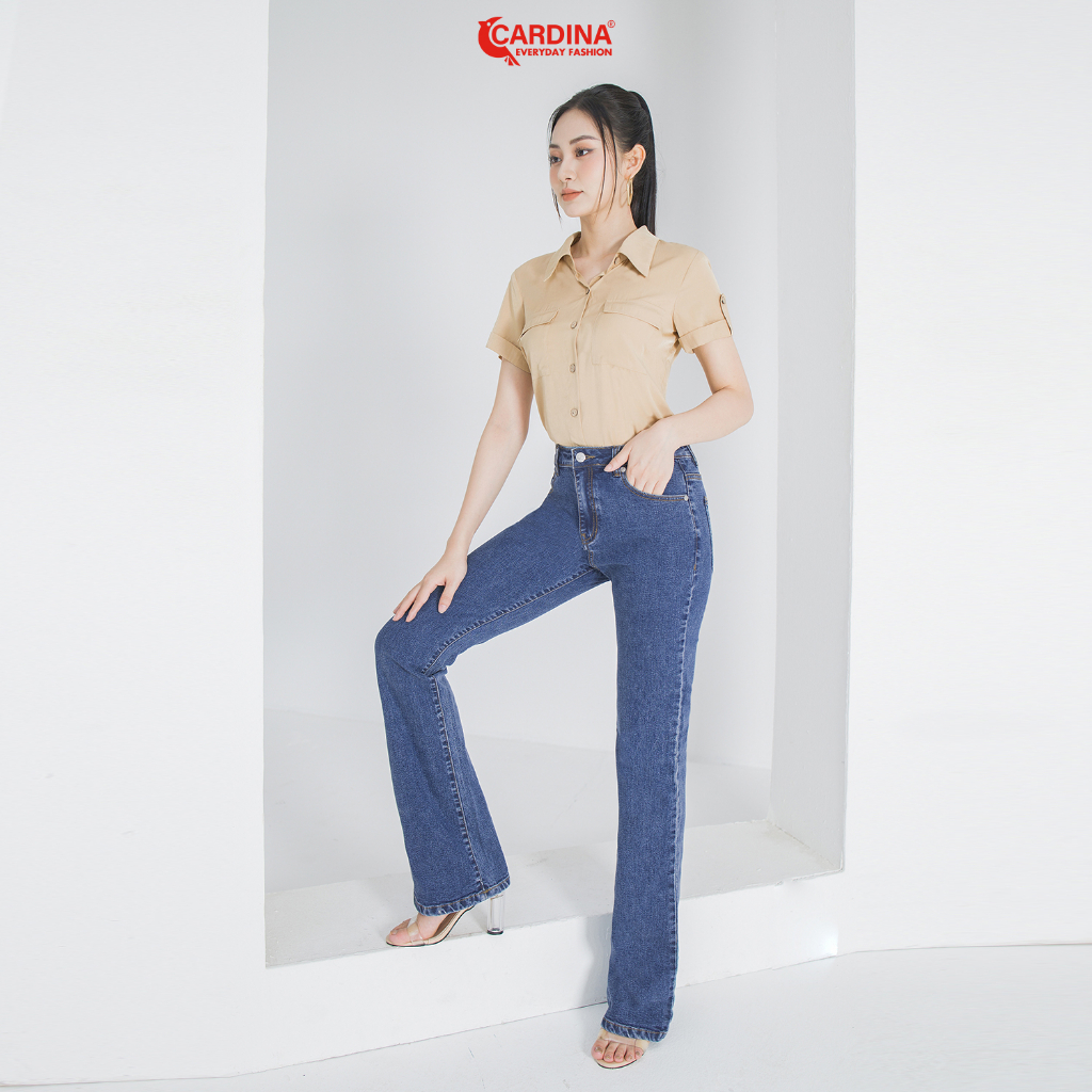 Quần Jeans Nữ 𝐂𝐀𝐑𝐃𝐈𝐍𝐀 Cao Cấp Dáng Cạp Cao Ống Vẩy Tôn Vóc Dáng Trẻ Trung 3QF21