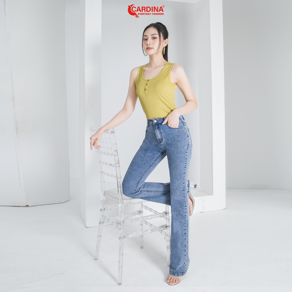 Quần Jeans Nữ 𝐂𝐀𝐑𝐃𝐈𝐍𝐀 Cao Cấp Dáng Cạp Cao Ống Vẩy Tôn Vóc Dáng Trẻ Trung 3QF21