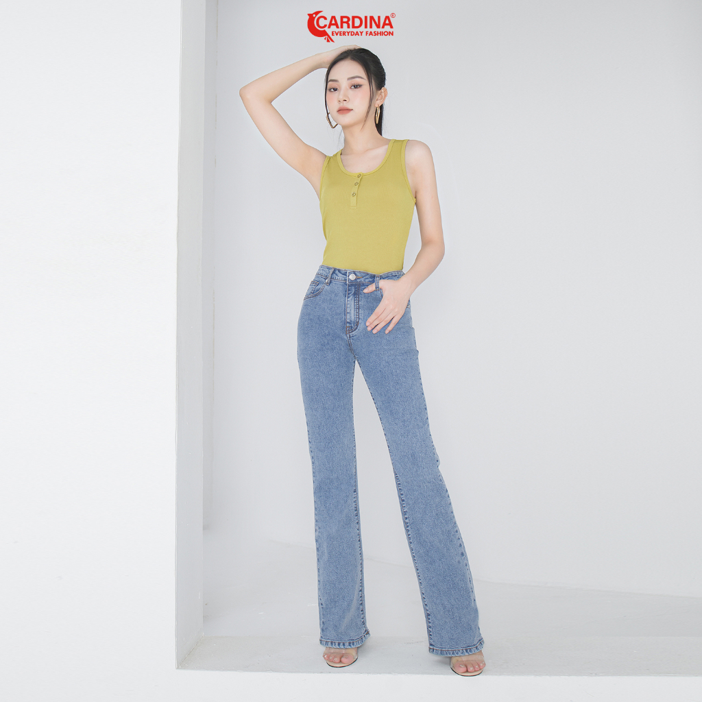 Quần Jeans Nữ 𝐂𝐀𝐑𝐃𝐈𝐍𝐀 Cao Cấp Dáng Cạp Cao Ống Vẩy Tôn Vóc Dáng Trẻ Trung 3QF21