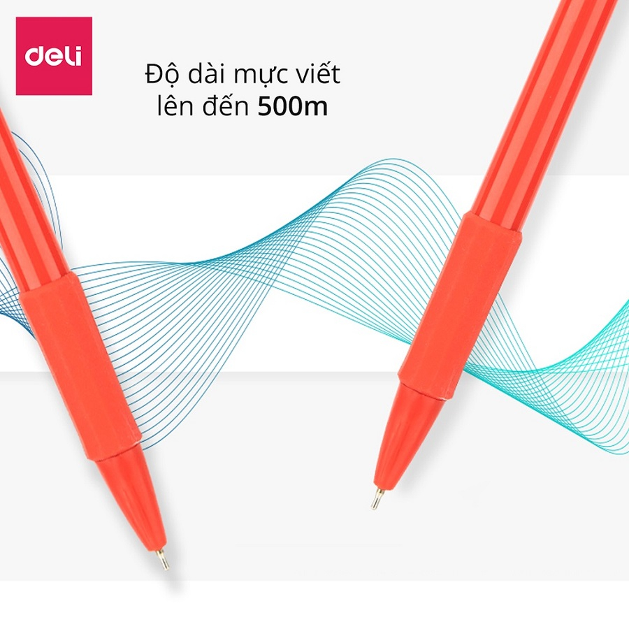 Bút gel bấm Deli 6546 ngòi 0.7mm / Bút Deli 6546 đầu bấm thiết kế chống trượt tiện dụng