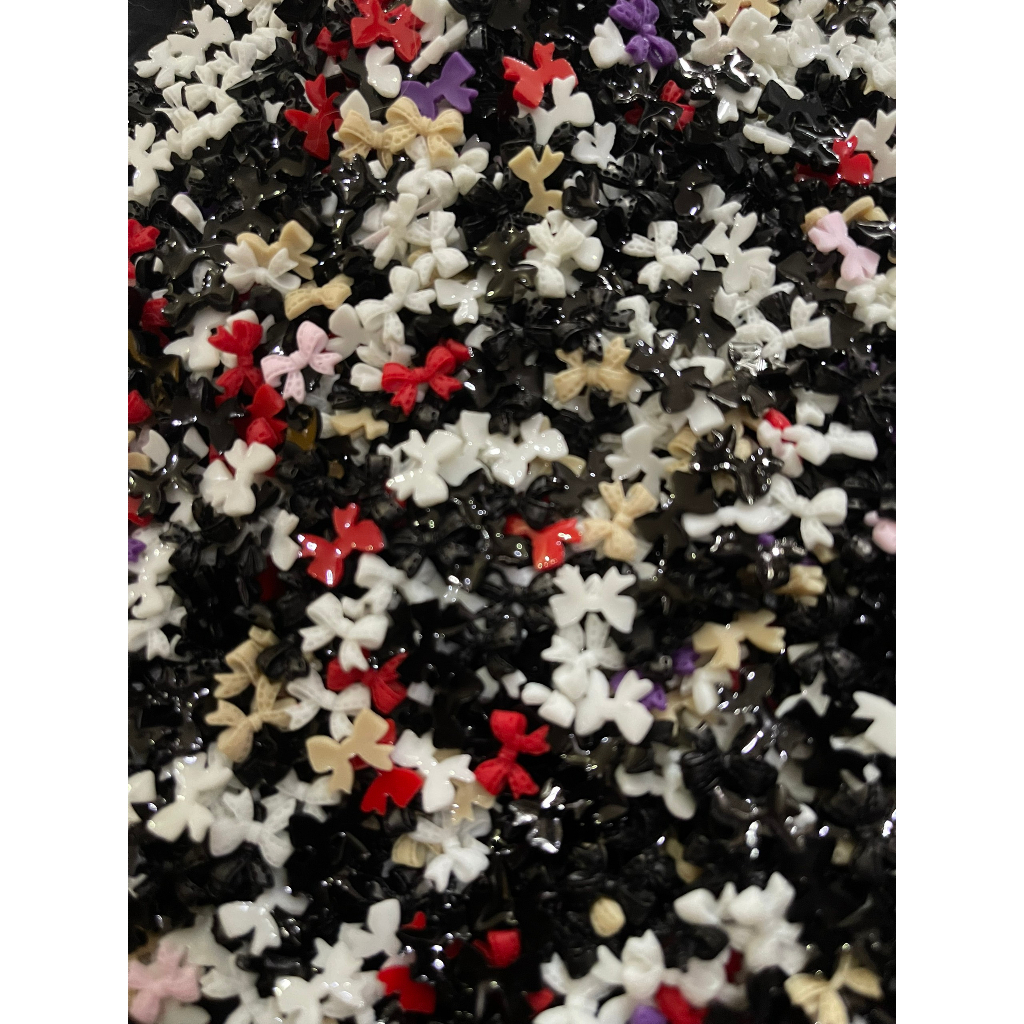 nơ trang trí móng set 30 cái mix màu