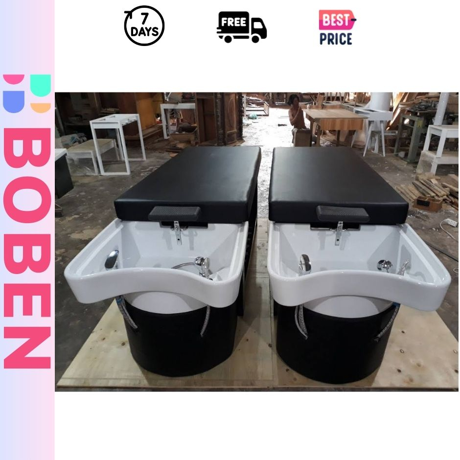 Giường gội gỗ tràm gỗ thông bồn sứ bồn nhựa đầy đủ phụ kiện