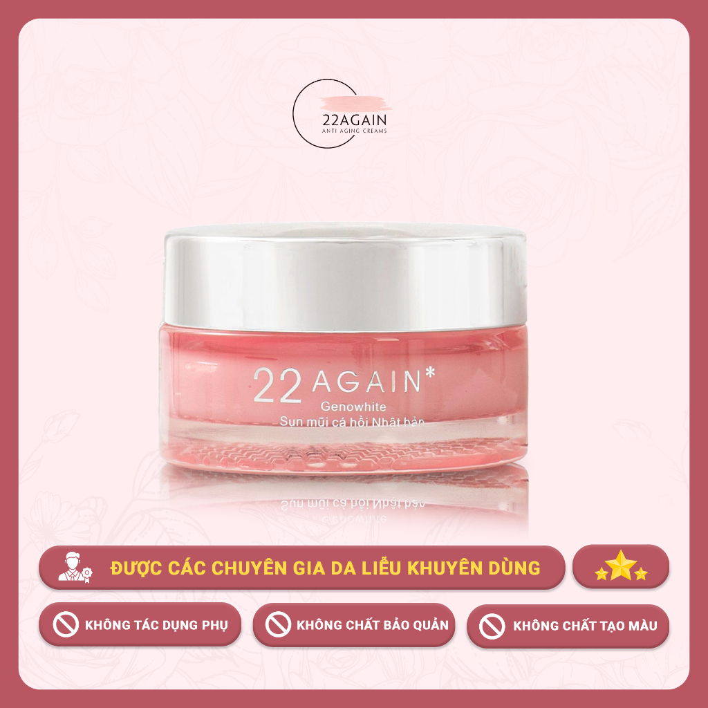 COMBO Kem Dưỡng Trắng Da Và Viên Sủi 22 AGAIN Giúp Tái Tạo Collagen, Ngăn Ngừa Lão Hoá, Mờ Nám, Phục Hồi Da - Hộp 30g
